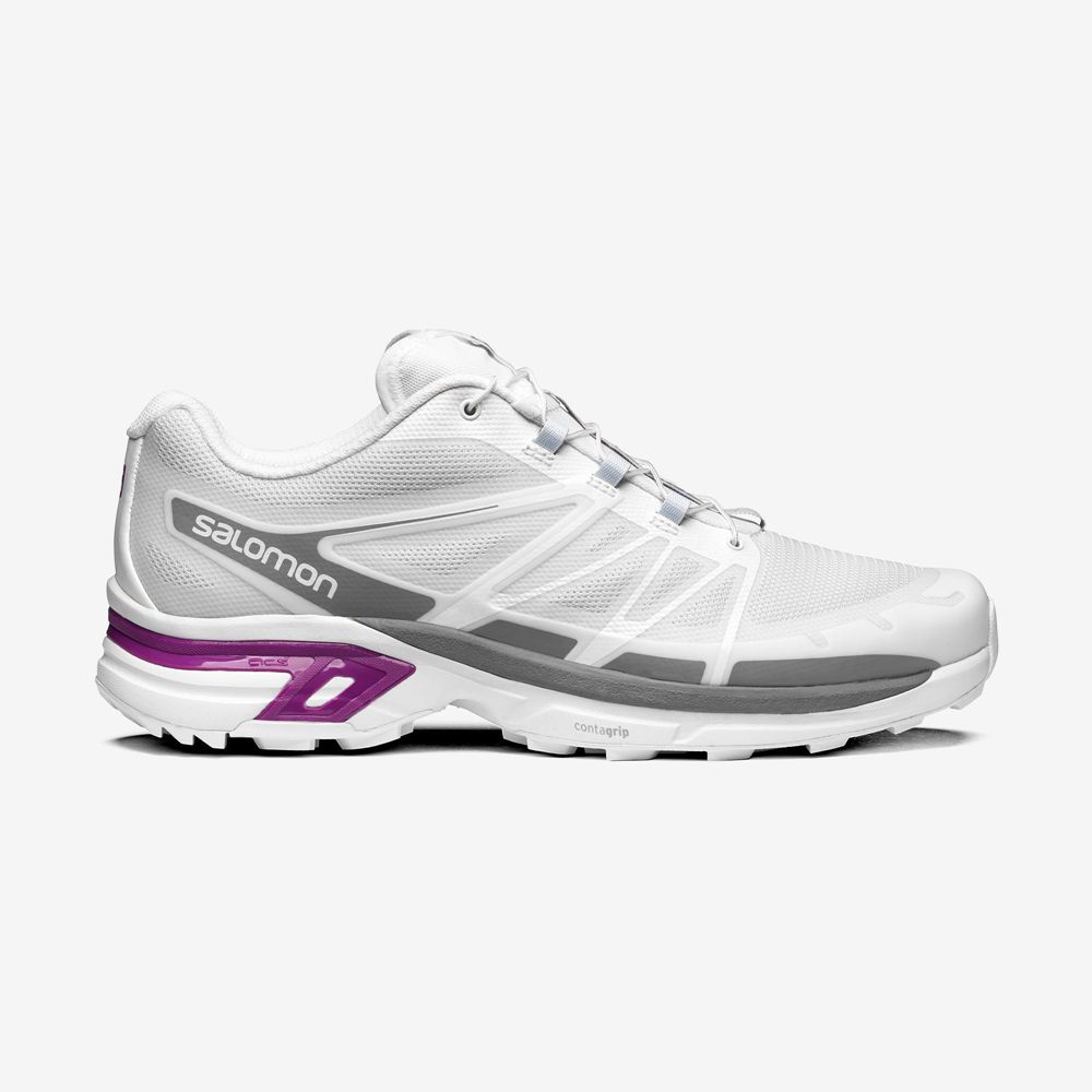 Salomon Singapore Mens Sneakers - XT-WINGS 2 White / Purple | 64109-BMTF